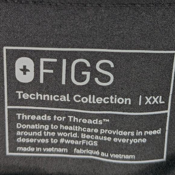 FIGS Casma Technical Collection Black Scrub Top XXL Womens Medical Uniform - Picture 2 of 4